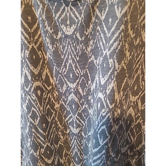 ModODoc Dress XLarge Gray Ikat Jersey Tank Stretch Layered Keyhole Hi Low - Picture 4 of 12